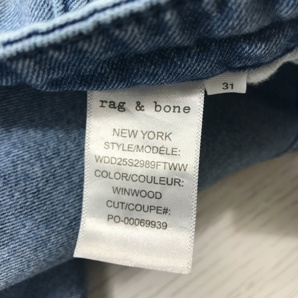 rag & bone Aurora Pleated Jeans Women 31 Blue Wide Leg Lightweight Cotton Boho - Picture 12 of 15